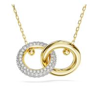 SWAROVSKI Dextera Collier pendentif avec boucle entrelacée et cristaux transparents, Gold-Tone, Laiton, Zircone cubique