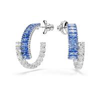 Swarovski - Élégantes Boucles d'Oreilles Matrix en Cristal Bleu - Femme - Accessoires - Bleu - Taille: ONE Size