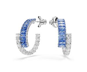 Swarovski - Élégantes Boucles d'Oreilles Matrix en Cristal Bleu - Femme - Accessoires - Bleu - Taille: ONE Size