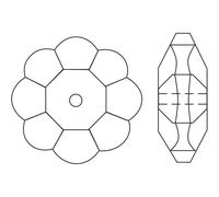 Swarovski Elements Fleur Cristal, Rubis, 10 Mm, Boîte 5 Pièces, 1 Trou