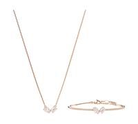 Swarovski - Ensemble de bijoux pour femmes - Collier et Bracelet en Blanc avec Placage Or Rose Mesmera 5684779 - Femme - Accessoires - Rose - Taille: ONE Size
