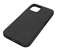 Swarovski Étui de Téléphone High, Coque iPhone 12 Pro Max, entièrement cristallisé avec Un Renfort Antichoc, Noir Scintillant