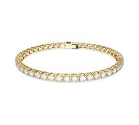Swarovski – Bracelet Matrix Tennis – Taille ronde, Blanc, Placage de ton or