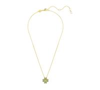 Pendentif Idyllia, Trèfle à quatre feuilles, Vert, Placage de ton or OS