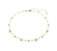Swarovski Collier Imber, taille ronde, motif éparpillé blanc, placage de ton or