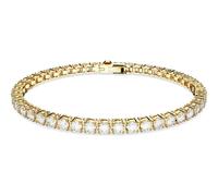 Swarovski Bracelet Matrix Tennis, Taille ronde, Blanc, Placage de ton or