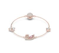 Swarovski Bracelet Dazzling Swan, Fermoir magnétique, Cygne, Rose, Placage de ton or rosé