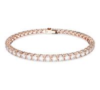 Swarovski Bracelet Matrix Tennis, Taille ronde, Blanc, Placage de ton or rosé