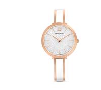 Montre Crystalline delight, Fabriqué en Suisse, Bracelet en métal, Blanc, Finition or rose OS
