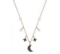 Swarovski Collier Swarovski Symbolic Moon, noir, Métal doré rose
