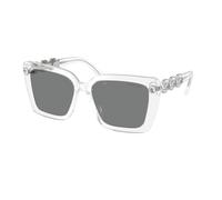 Swarovski Femme SK6032 102787 Lunettes de soleil Acétate Transparent Gris Carré Normale