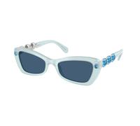 Swarovski Femme SK6033 102455 Lunettes de soleil Acétate Bleu Bleu Géométrique Normale
