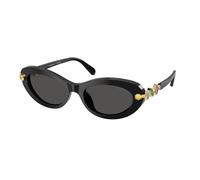 Swarovski Femme SK6042 100187 Lunettes de soleil Acétate Noir Gris Ronde Normale
