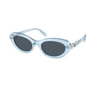 Swarovski Femme SK6042 107887 Lunettes de soleil Acétate Bleu Gris Ronde Normale
