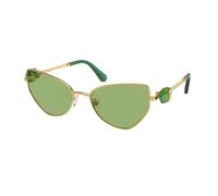 Swarovski Femme SK7003 4004/2 Lunettes de soleil Métal Or Vert Géométrique Normale