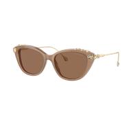 Swarovski Femme Sunglass SK6010 - Couleur du Monture: Beige opalescent, Couleur de Lentille: Bronze