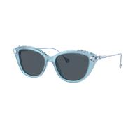Swarovski Femme Sunglass SK6010 - Couleur du Monture: Bleu clair opalescent, Couleur de Lentille: Gris foncé
