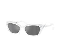 Swarovski Femme Sunglass SK6019 - Couleur du Monture: Blanc opaline, Couleur de Lentille: Noir effet miroir gris
