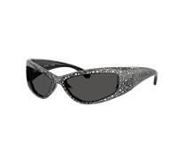 Swarovski Femme Sunglass SK6027 - Couleur du Monture: Noir, Couleur de Lentille: Gris foncé