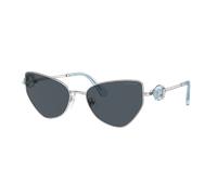Swarovski Femme Sunglass SK7003 - Couleur du Monture: Argent, Couleur de Lentille: Gris foncé