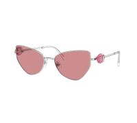 Swarovski Femme Sunglass SK7003 - Couleur du Monture: Argent, Couleur de Lentille: Rose