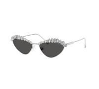 Swarovski Femme Sunglass SK7009 - Couleur du Monture: Argent, Couleur de Lentille: Gris foncé