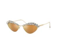 Swarovski Femme Sunglass SK7009 - Couleur du Monture: Or Pâle, Couleur de Lentille: Marron effet miroir Or