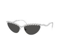 Swarovski Femme Sunglass SK7030 - Couleur du Monture: Argent, Couleur de Lentille: Gris foncé