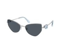 Swarovski Femme Swarovski SK7003 400187 Lunettes de soleil Métal Argent Gris Géométrique Normale