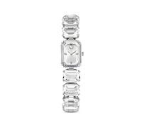 Montre, Bracelet taille octogone, Blanc, Acier inoxydable