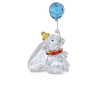 Swarovski Figurine Disney Classics Dumbo, décoration en Cristal de 827 facettes, Dumbo avec Grandes Oreilles iconiques, Ballon Bleu et Costume coloré, métal laqué Multicolore, pièce de Collection