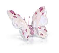Swarovski Figurine Idyllia Papillon, décoration en Cristal de 162 facettes et 12 Cristaux, Papillon aux Ailes Scintillantes, Nuances de Rose et métal laqué Rose, Petit modèle