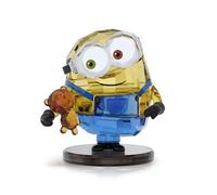 Swarovski Figurine Minions Bob, décoration en Cristal de 366 facettes avec Ours en Peluche Tim, Lunettes en métal chromé et Cuir synthétique Noir, Finitions Multicolore, pièce de Collection