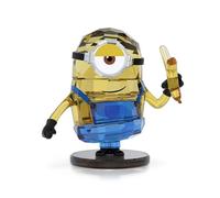Swarovski Figurine Minions Stuart, décoration en Cristal de 466 facettes, Banane emblématique et Lunettes chromées, Cuir sythétique, pièce de Collection