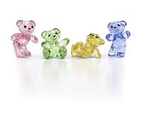 Swarovski Figurines Ourson Kris Set 30e Anniversaire, cristaux roses, verts, jaunes et bleus