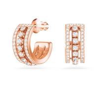 Swarovski Further Boucles d'oreilles créoles plaquées or rose blanc, taille unique, métal, cristal