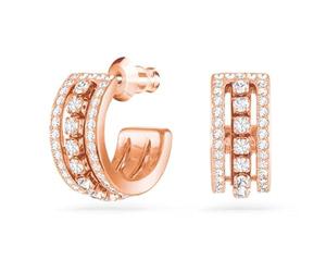 Swarovski Further Boucles d'oreilles créoles plaquées or rose blanc, taille unique, métal, cristal