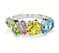 Swarovski Gema Bague cocktail pour femme Plaqué rhodium Taille 60 Multicolore, Cristal, Cristal