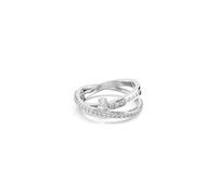 Swarovski Bague Hyperbola, blanche, métal rhodié, tailles variées