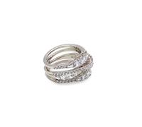 Swarovski Bague Twist Wrap - Blanche - Métal rhodié - Tailles variées
