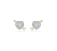 Swarovski Clous d'oreilles Idyllia – Cœur avec flèche, blanches, finition mix métal