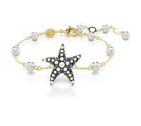 Swarovski Idyllia Bracelet étoile de mer pour femme Doré Perles de cristal Multicolore 15,5-19,5 cm