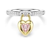 Swarovski Idyllia Collection Bague à motif, Tailles mixtes, Cœur, Rose, Finition métal mixte