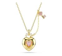 Swarovski Idyllia Collection, Mixed Cuts, Cœur With Key, Rose, Finition or 18k