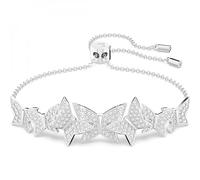 Swarovski Idyllia Lilia Bracelet, Papillon, Blanc, Plaqué rhodium
