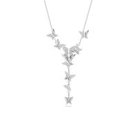 Swarovski Idyllia Lilia Collier Y, Papillon, Blanc, Plaqué rhodium