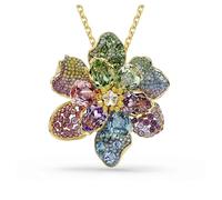 Swarovski Idyllia Pendentif et broche, tailles mixtes, pavé, fleur, multicolore, combinaison de finitions métalliques, taille unique, cristal, verre, One Size, Cristal, Verre