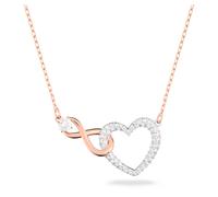 Swarovski Collier Infinity Infini et Cœur, Blanc, Finition mix de métal