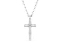 Swarovski Insigne Pendentif Pavé Croix Transparent Rhodié Taille Unique Zirconium, taille unique, Zircone cubique, Zircone cubique
