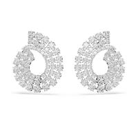 Anneaux d'oreilles Matrix, Diverses tailles rondes, Blanches, Métal rhodié OS